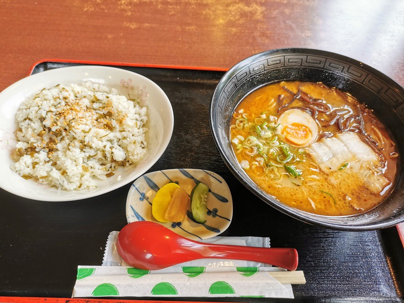 10味彩ラーメン高菜めしセット.jpg 10味彩ラーメン高菜めしセット